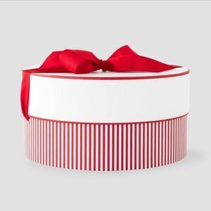 Sugar Paper Round Striped with Bow 10.25” Round Gift Storage Box